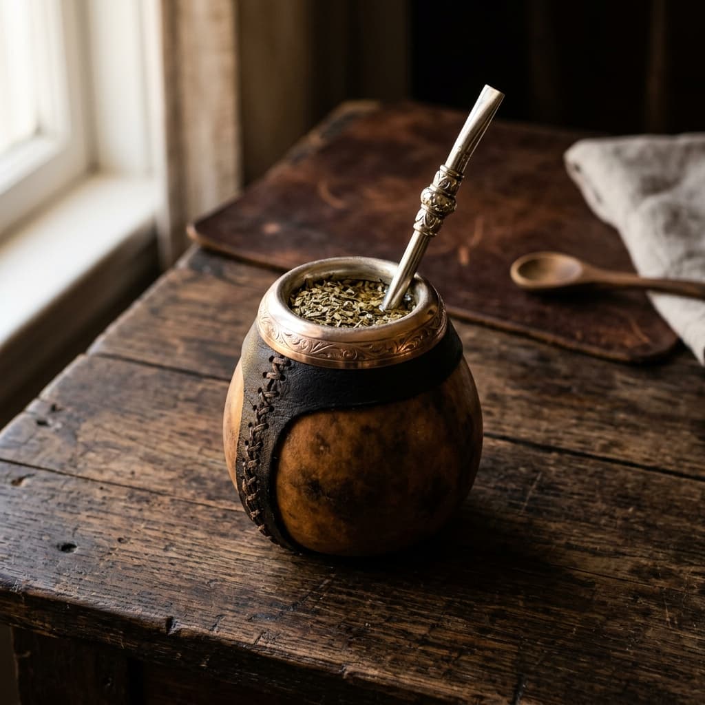 Mate Calabaza Cuero Natural